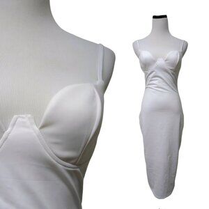 Lac Bleu date night white bodycon dress. M
